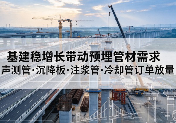 齐齐哈尔基建稳增长带动预埋监测管材需求，声测管、沉降板、注浆管订单持续放量
